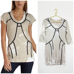 Vintage Y2K 90s Diesel Graphic 3/4th Sleeve Dress Size Small Indie Sleaze